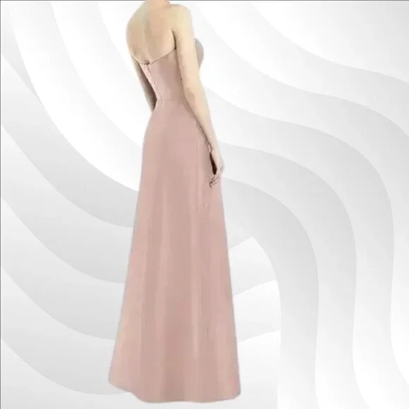 2/$50 Alfred Sung Toasted Sugar Sateen Twill Strapless Dress Size 18 | Elegant - Picture 2 of 7